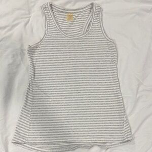 CALIA by Carrie Underwood Light Gray Striped Tank Top